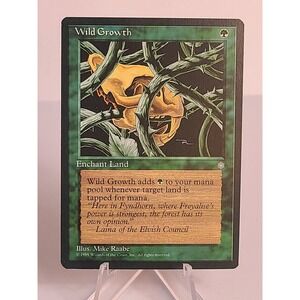 Wild Growth –‎ Ice Age 1995 MTG Enchant Land – Black Border